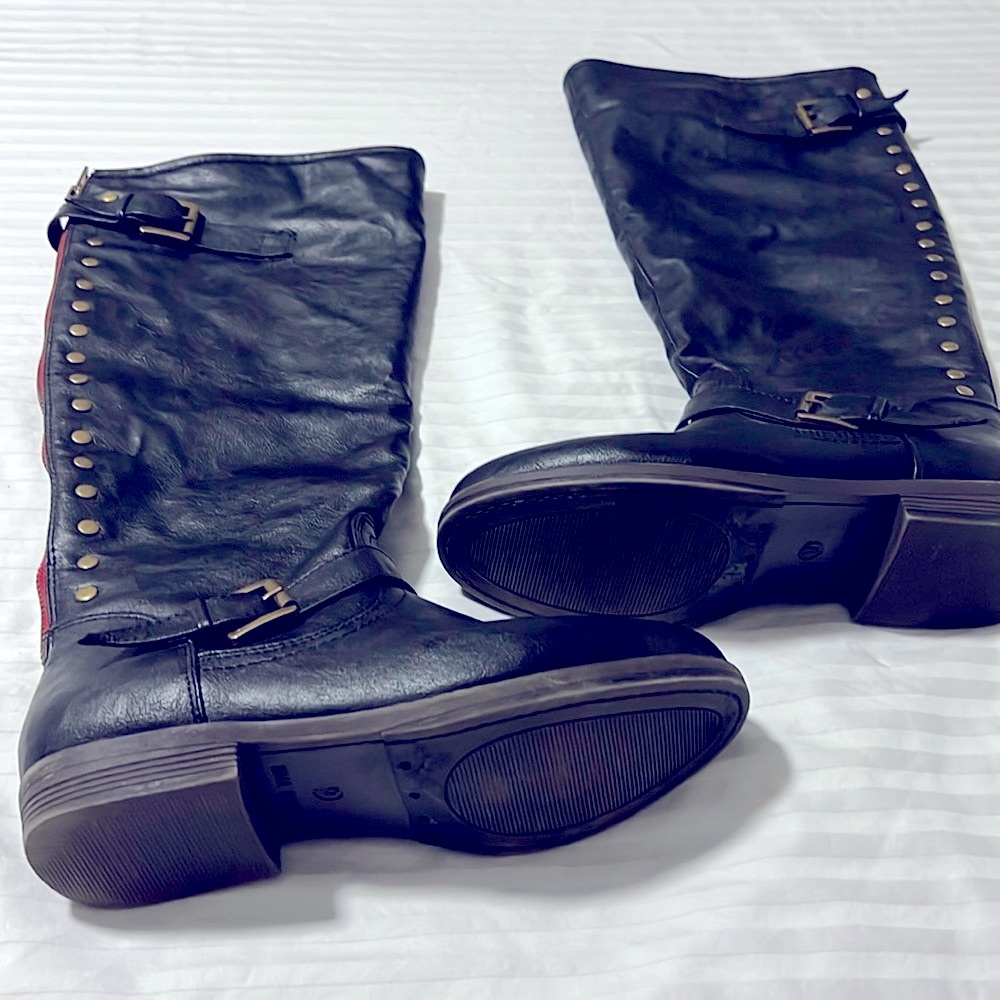 Black Leather Juicy Couture Riding Boots